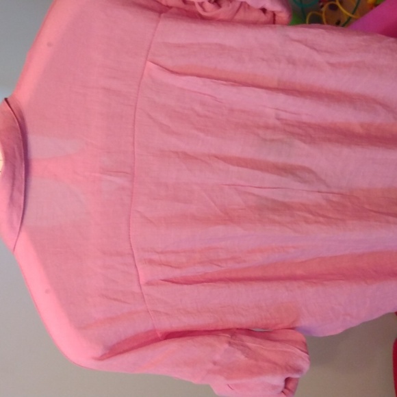 Pink button down top one size - Picture 7 of 17